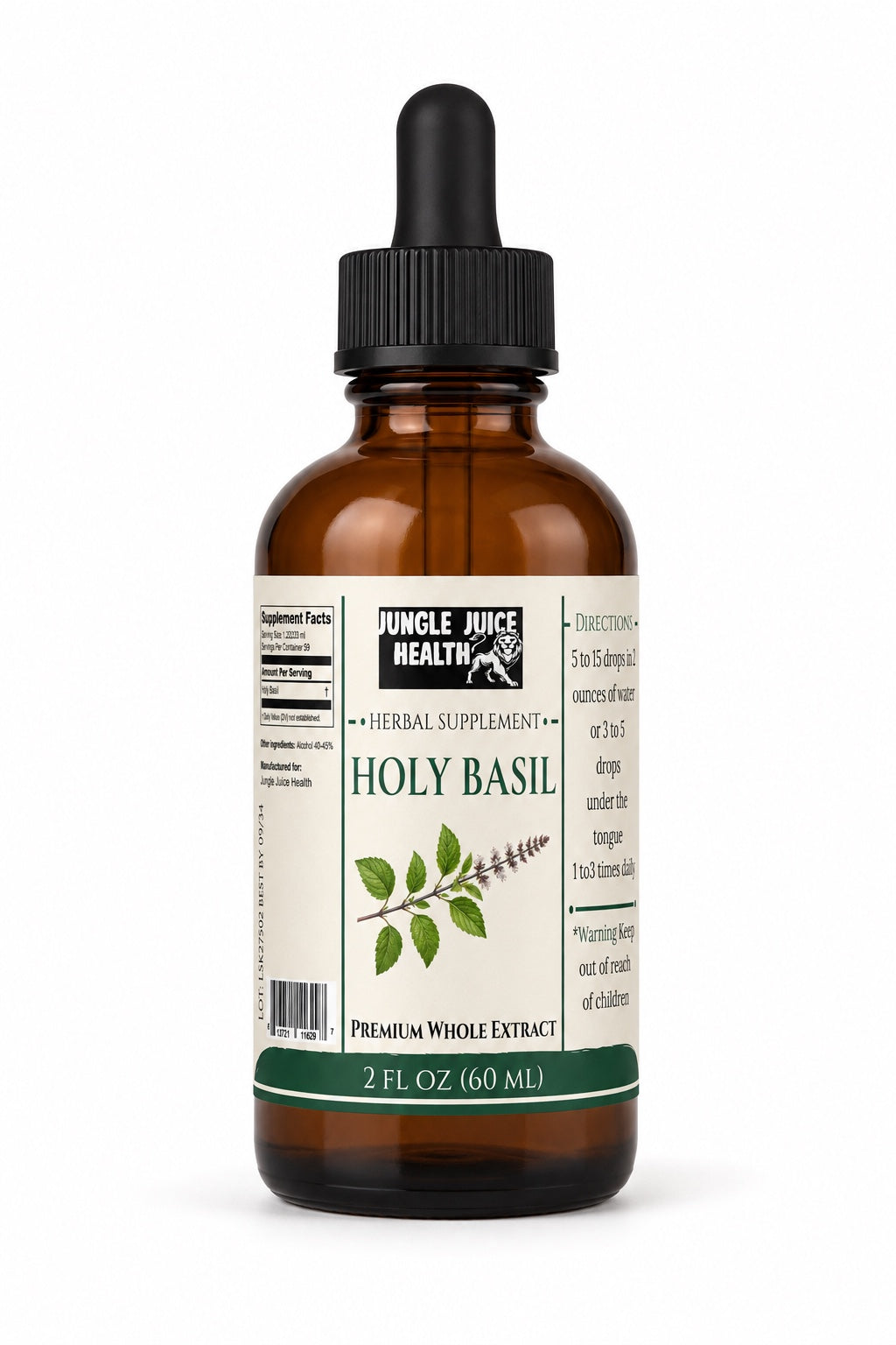 Jungle Juice Health Holy Basil Tincture 2oz