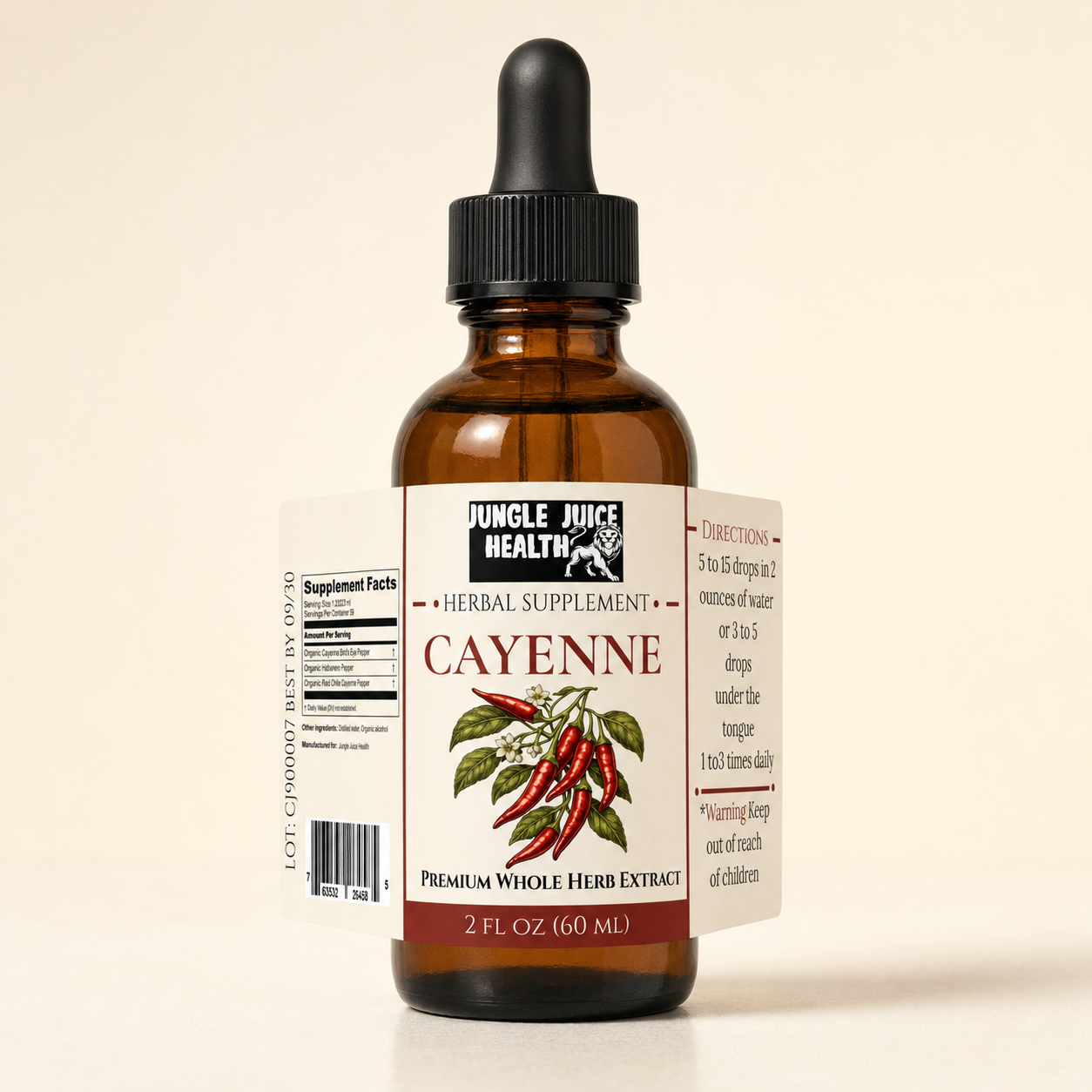 Jungle Juice Health's Cayenne Tincture 2 oz